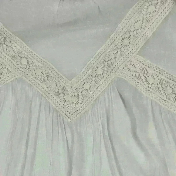 A Byer Womens M White Embroidered Halter Midi Dress Sleeveless Boho Cottagecore - Picture 8 of 12